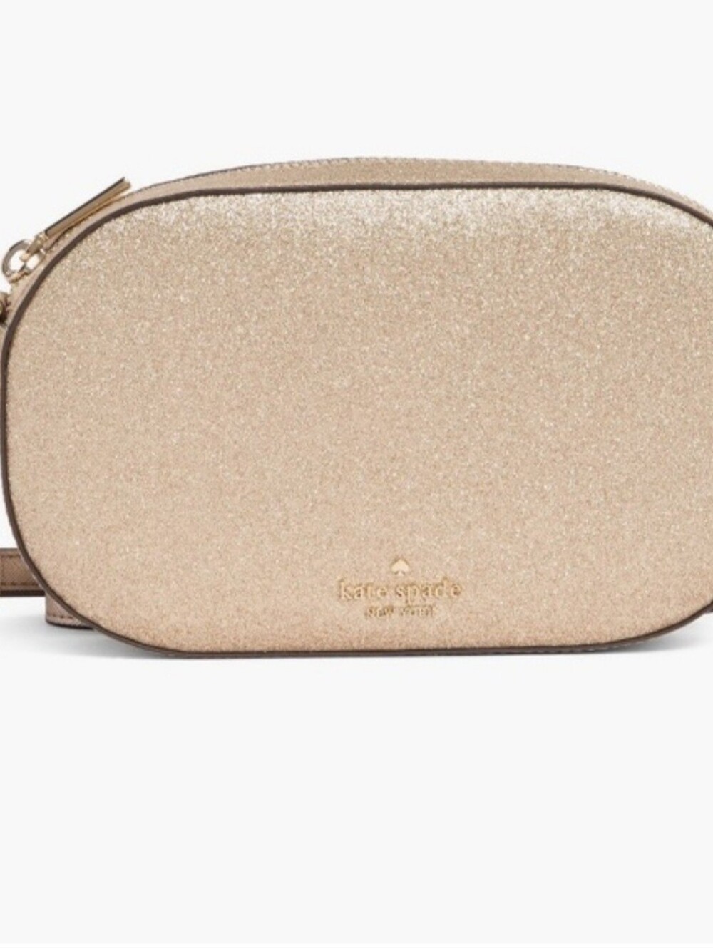 NWOT kate spade New York Gold Glimmer Oval Camera Bag